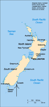 Map of New Zealand