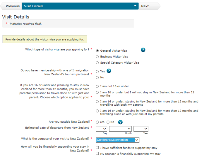 Visa application options