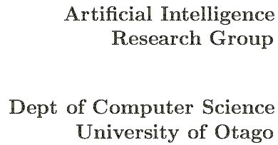 Artificial Intelligence Research Group,
Department of Computer Science, University of Otago
