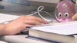 A student at work